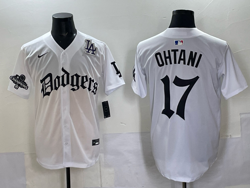Men Los Angeles Dodgers 17 Ohtani white Nike 2025 MLB jersey 006